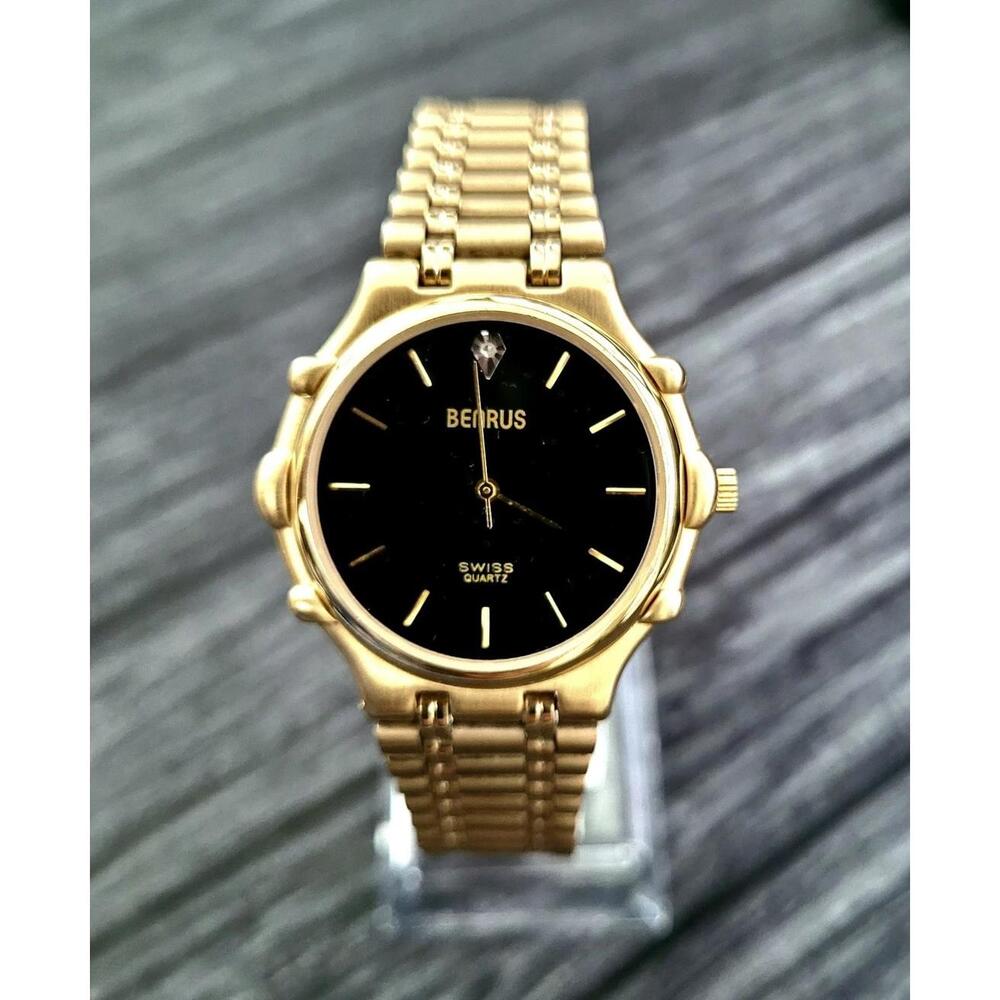 Rare Vintage Benrus Swiss Diamond Executive Gold Tone Watch‎ - Picture 3 of 9
